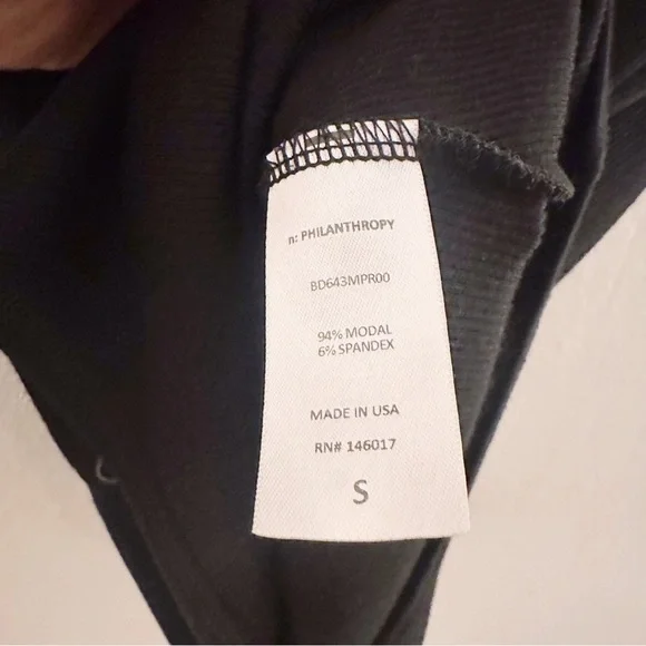 N: Philanthropy Ribbed Bodysuit Sleeveless Turtleneck Tank Black - Picture 6 of 8